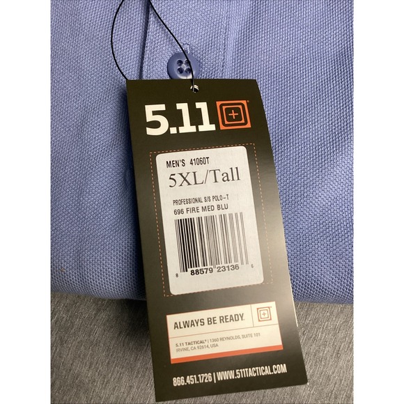 5.11 Tactical Professional Short Sleeve Polo (41060) - Fire Med. Blu 5XL - Picture 4 of 5